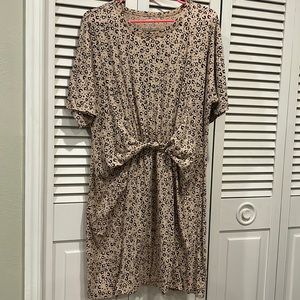 Aerie cheetah print twist front dress